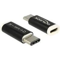 DeLOCK 65678, USB 2.0-C, USB 2.0 Micro-B, Schwarz, Weiß
