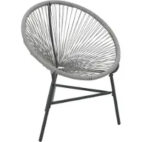 Syfax Garten-Mondstuhl Poly-Rattan Grau