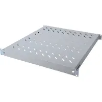 Digitus Fachboden mit variablen Befestigungsschienen zum Festeinbau in 483 mm (19")-Schränke, Hellgrau, 3,2 kg