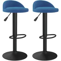 Syfax Barhocker 2 Stk. Blau Samt
