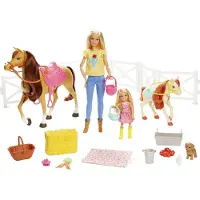 Mattel FXH15 - Barbie - Puppen-Spielset Reitspaß, Pferde mit Zubehör