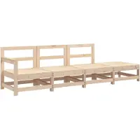 Sonstiges 4-tlg. Garten-Lounge-Set Massivholz Kiefer