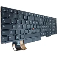 T-ProTek DEUTSCHE-Tastatur Schwarz Rahmen Beleuchtung,Trackpoint für Lenovo ThinkPad E580 20KS