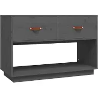 Syfax TV-Schrank Grau 90x40x60 cm Massivholz Kiefer