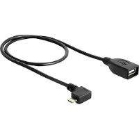 DeLOCK USB micro-B - USB 2.0-A, 0.5m, 0,5 m, Micro-USB B, USB A, USB 2.0, Männlich/Weiblich, Schwarz