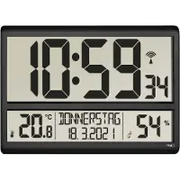TFA Digitale XL-Funkuhr mit Raumklima und Wochentaganzeige, 60.4520.01,