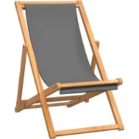 Syfax Strandstuhl Klappbar Massivholz Teak Grau