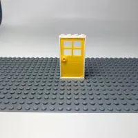 LEGO 100x weißer Rahmen 1x4x6 mit gelber Tür
