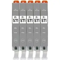 Inkpro 5 x kompatible Tintenpatrone Canon CLI-571 Grey XL für Pixma MG7750, MG7751, MG7752, MG7753, TS8050, TS8051, TS8052, TS8053, TS9050, TS9055