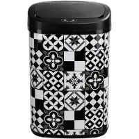 Kitchen Move Automatischer 58-liter-edelstahlabfallbehälter mit zementfliesenmuster BAT-58LS06A TILE BLACK SS