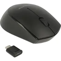 DeLOCK 12526, Beidhändig, Optisch, RF Wireless, 1000 DPI, Schwarz