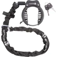 M-Wave Rahmenschloss Ringchain XL schwarz, mit Kette (5,5x5,5x1000mm)