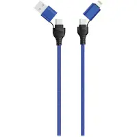 2GO 797368, 1,2 m, USB A/USB C, USB C/Lightning, Schwarz, Blau