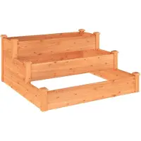 Syfax Hochbeet Braun 120x120x56 cm Massivholz Tanne