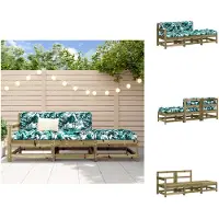 vidaXL 3-tlg. Garten-Lounge-Set mit Kissen Kiefernholz Imprägniert - Gartensofaelemente