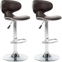 Syfax Barhocker 2 Stk. Braun Kunstleder