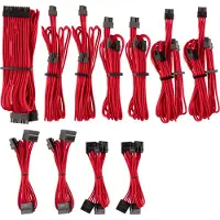 Corsair CP-8920223, Stecker, Stecker, Gerade, Gerade, Schwarz, Rot