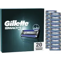 Gillette Mach3 Rasierklingen für Herren, 20 Stück Ersatzklingen mit 3 Klingen