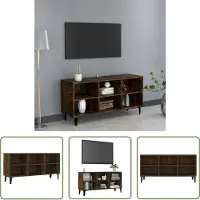 The Living Store TV-Schrank mit Metallbeinen Räuchereiche 103,5x30x50 cm