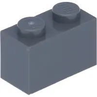 LEGO : 100x Stein 1x2 in 'Dark Bluish Gray'
