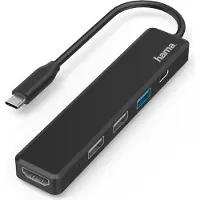 Hama 00200117, USB 2.0, Schwarz, USB Typ-C, HDMI, USB, Windows 10, Windows 7, Windows 8, Mac OS X 10.8 Mountain Lion