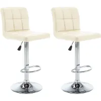 Syfax Barhocker 2 Stk. Creme Kunstleder