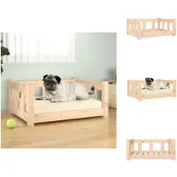 vidaXL Hundebett 65,5x50,5x28 cm Massivholz Kiefer - Hundebetten