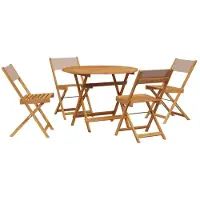 Syfax 5-tlg. Garten-Essgruppe Stoff und Massivholz Taupe