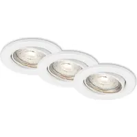 Briloner LED Einbauleuchte 3er Set dimmbar schwenkbar IP23 GU10 Ø8,8cm 5W Weiß