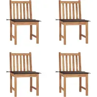 Syfax Gartenstühle 4 Stk. mit Kissen Massivholz Teak