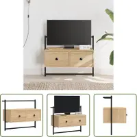 The Living Store TV-Wandschrank Sonoma-Eiche 60,5x30x51 cm Holzwerkstoff