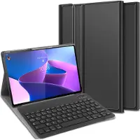 Just in Case Tablet-Hülle mit Tastatur geeignet für Lenovo Tab P12 Pro - AZERTY Bluetooth Tastatur-Hülle - Schwarz