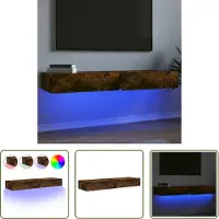 The Living Store TV-Schränke mit LED-Leuchten 2 Stk. Räuchereiche 60x35x15,5 cm