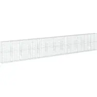 vidaXL Gabione mit Deckel 1200x50x200 cm Verzinktes Eisen