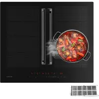 Klarstein Chef-Fusion Induktionskochfeld Mit Dunstabzug - 60 cm, 598 m³/h, 7200 W, Flexzone, A, Touch-Bedienung, Platzsparend, Schwarz, Induktionskochplatte