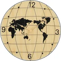 Syfax Wanduhr Gelb und Schwarz Ø50 cm Holzwerkstoff