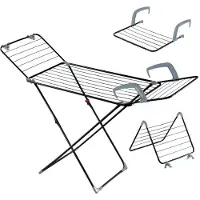 Kadax 3-in-1-Wäschetrockner, stehend, für Unterwäsche, Kleidung, klappbar, Balkon + Rollen