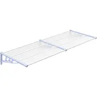 Syfax Türvordach Grau und Transparent 239x90 cm Polycarbonat