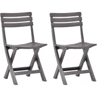 Syfax Klappbare Gartenstühle 2 Stk. Kunststoff Mokka