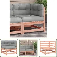 The Living Store Garten-Ecksofa mit Kissen Massivholz Douglasie
