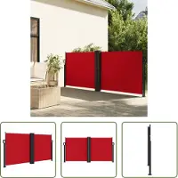 The Living Store Seitenmarkise Ausziehbar Rot 120x1000 cm