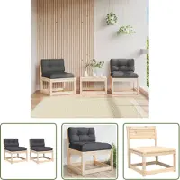 The Living Store Gartensofas mit Kissen 2 Stk. Massivholz Kiefer