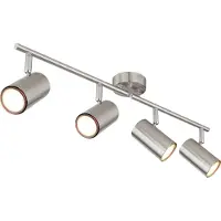 Globo Lighting Strahler Metall Nickel matt, Chrom, Metall Nickel matt, Dreh-/Schwenkbar, LxBxH: 600x80x145mm, exkl. 4x GU10 25W 230V