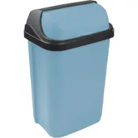 Keeeper Abfallbehälter mit Rolldeckel 25 l, 34 x 26 x 54 cm, Rasmus, Blau (Nordic Blue)