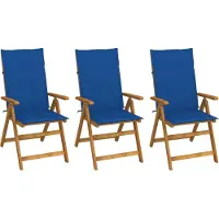 Syfax Klappstühle 3 Stk. mit Auflagen Massivholz Akazie