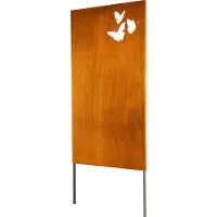 HOME DELUXE - Sichtschutz BUTTERFLY - 180 x 100 cm - wetterbeständig, edle Rostoptik I Rostschild, Gartenstecker, Roststecker