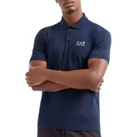EA7 für Herren. 8NPF14_PJVQZ Core-Identity-Poloshirt aus Stretch-Baumwolle in navy (M), Lässig, Kurzarm, Marine
