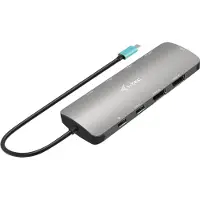 I-Tec USB-C Metal Nano 2x Display Docking Station + Power Delivery 100 W, Kabelgebunden, USB 3.2 Gen 1 (3.1 Gen 1) Type-C, 100 W, 10,100,1000 Mbit/s, Silber, 5 Gbit/s