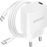 Wisam BWOO CDA159 PD Wandladegerät 20W 1x USB-C-Anschluss + USB-C weiß