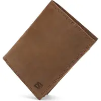 SERASAR | Premium-Ledergeldbörse [Manager] mit Braun Leather | Farbe: Braun | Länge: 13cm